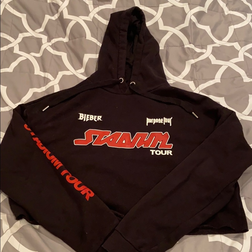 Purpose tour Justin Bieber cropped hoodie!